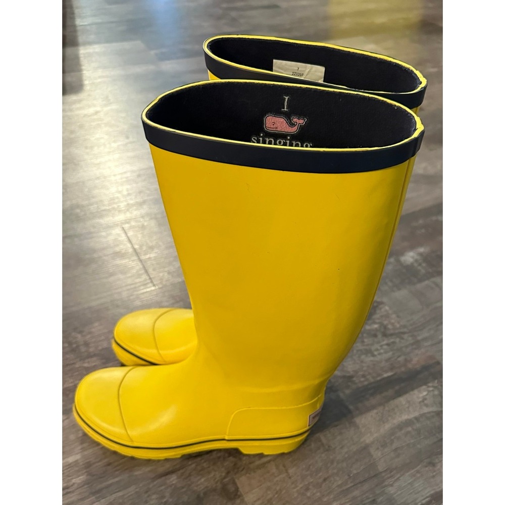 Vineyard vines rain‎ rubber boots size 7 EUC